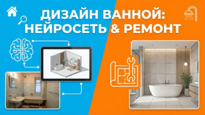 Создаем дизайн ванной комнаты с помощью нейросети: визуализация ремонта до начала работ