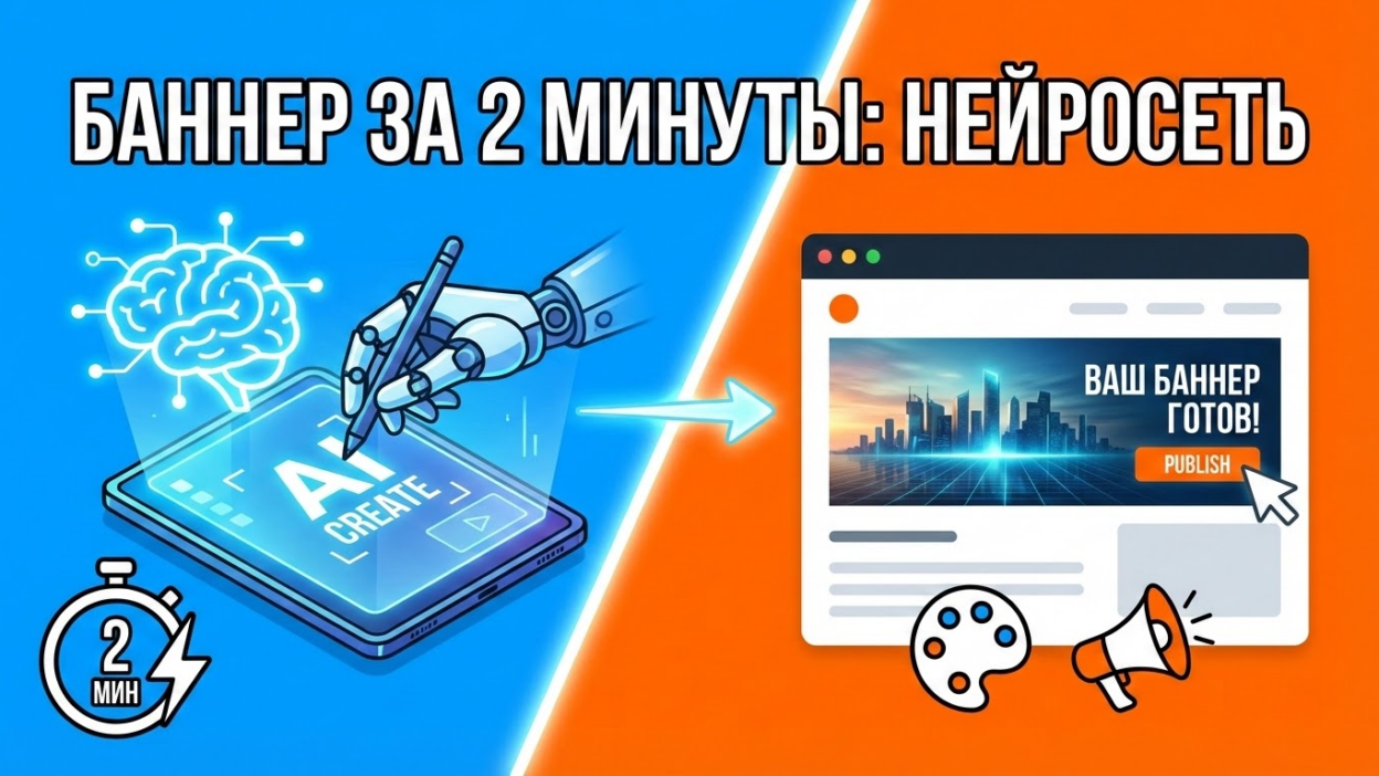 Как создать баннер для сайта с помощью нейросети за 2 минуты