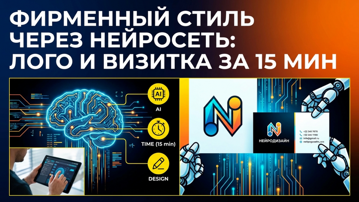 Как создать фирменный стиль для бизнеса с помощью нейросети: логотип и визитка за 15 минут