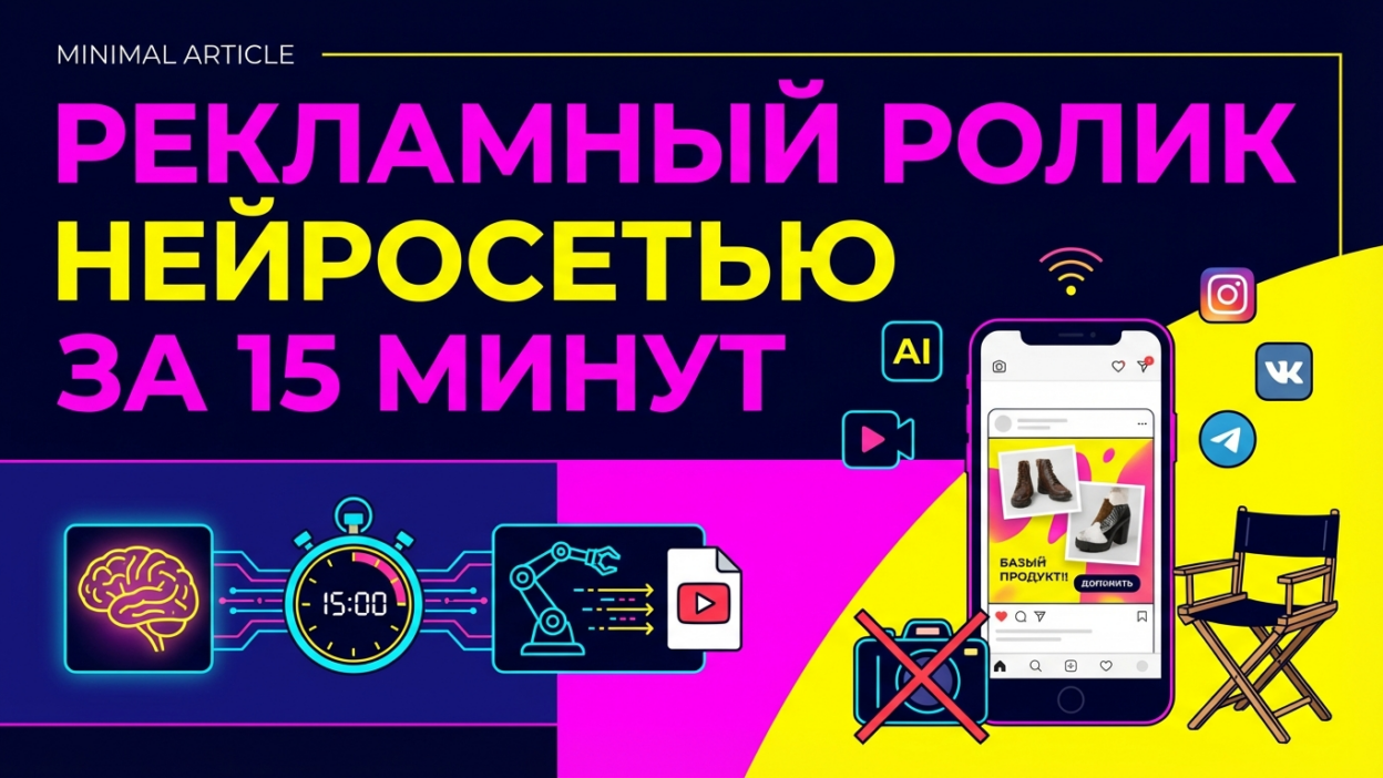 Как создать рекламный ролик с помощью нейросети за 15 минут без оператора