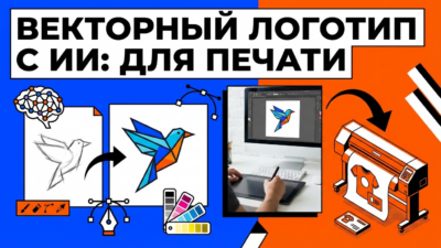 Как создать векторный логотип с помощью нейросети: готовим для печати с ИИ