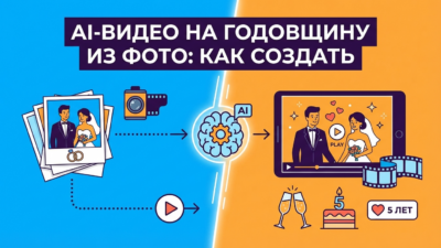 Как создать видео на годовщину свадьбы из фото с помощью ИИ: делаем